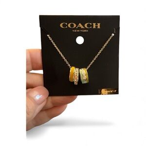 Coach Gold, Mint and Yellow Charm Necklace -NWT
